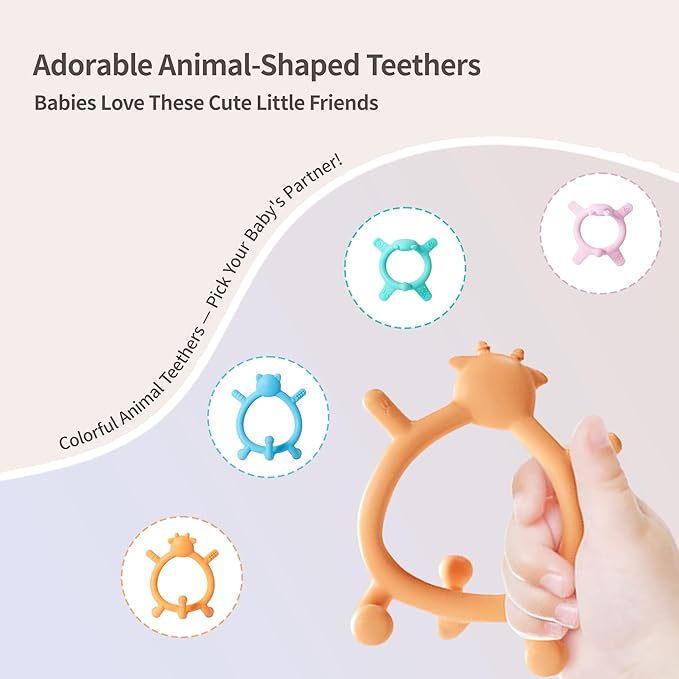Pigeon Silicone Baby Teether – Multi-Textured Teething Relief Toys, Lightweight & Easy to Grasp, 3+ Months (Green Bear, 1 Count)