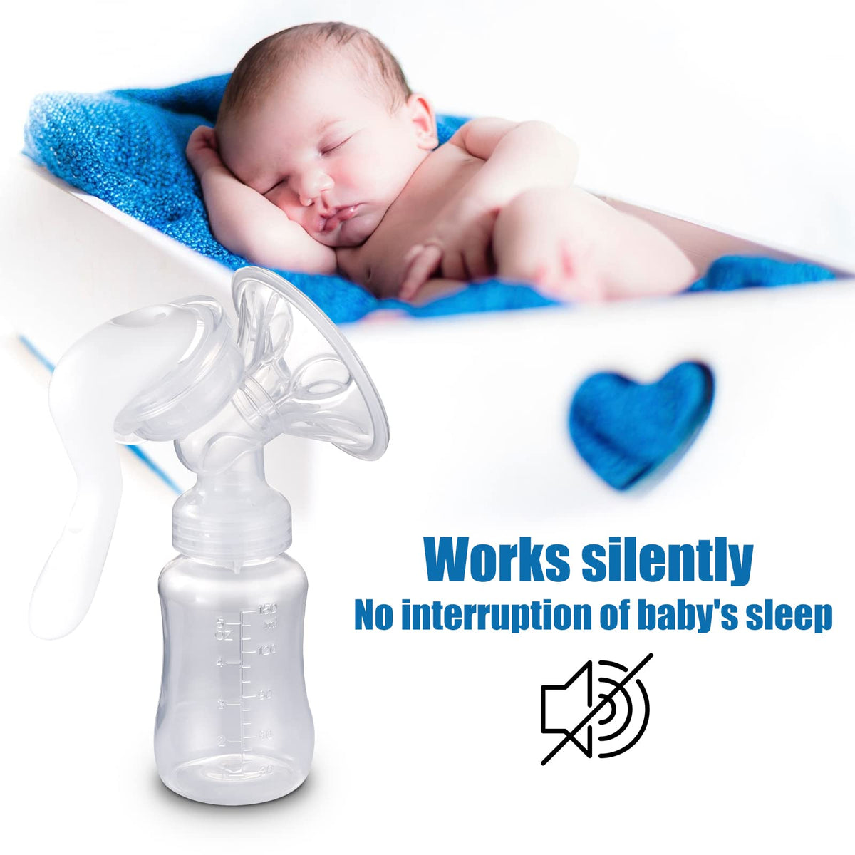 Elfzone Portable Manual Breast Pump - Silicone Hand Feeding Pump