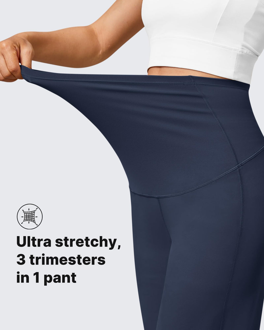 G4Free Maternity Pants Wide Leg for Work Yoga Dress,Dark Blue,XXL,Tall