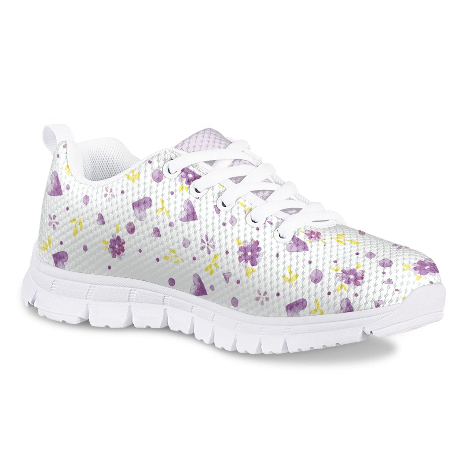 MARSVOVO Girl Running Shoes Flexible Breathable Athletic Lightweight Slip On Girl Sneakers Comfortable Resistant Lace-up Pre Walking Shoes for Boy Girl Little Elephant Print Design Size 2 US