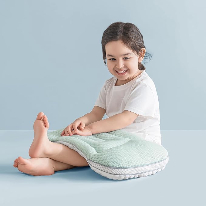 Reidio Toddler Pillows Double Sided Cooling Fabric & Breathable Mesh Kids Pillow Dual Heights Toddler Ergonomic Design Advanced Hose Filler Machine Washable (Rose, H1)