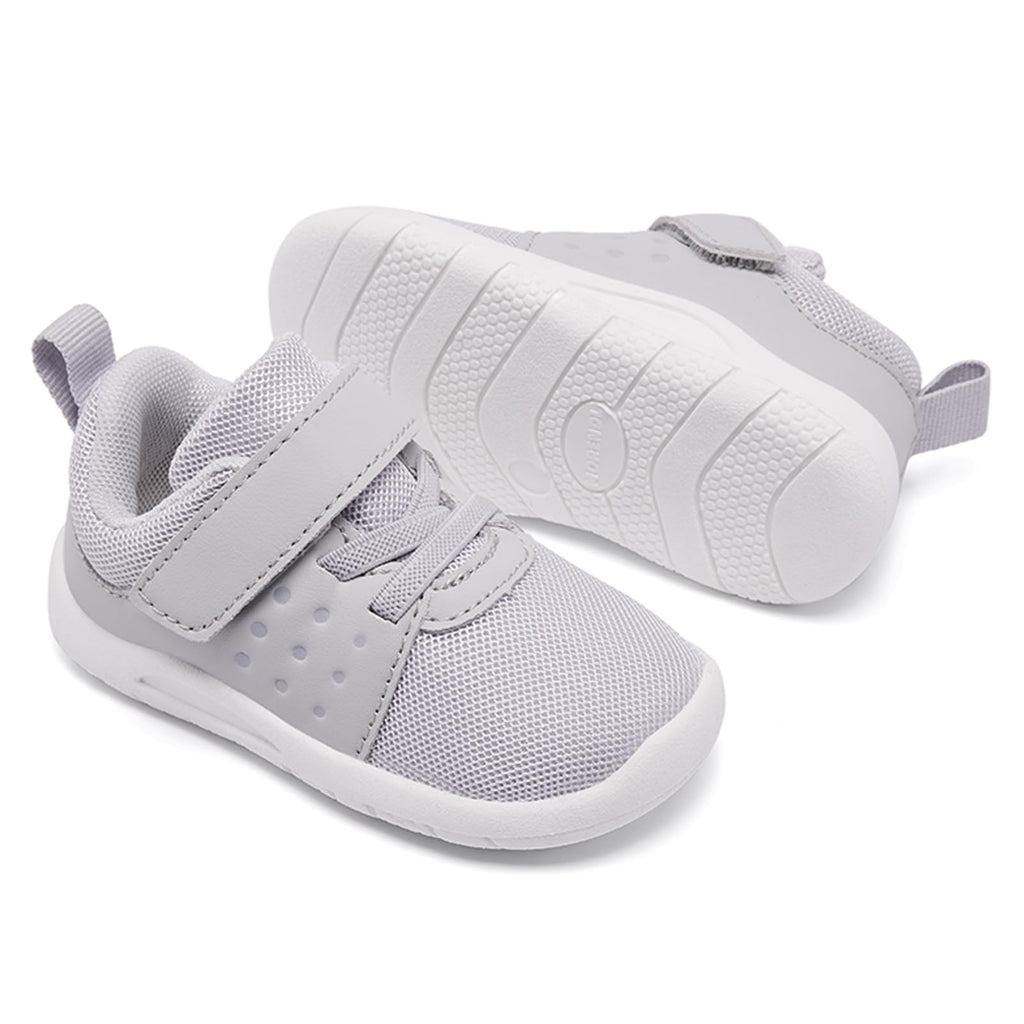 MORENDL Toddler Baby Shoes 0-4 Years Boy Girl Lightweight Breathable Non-Slip Sports Sneakers Running Walking Tennis Barefoot Shoes Grey 6-9Months