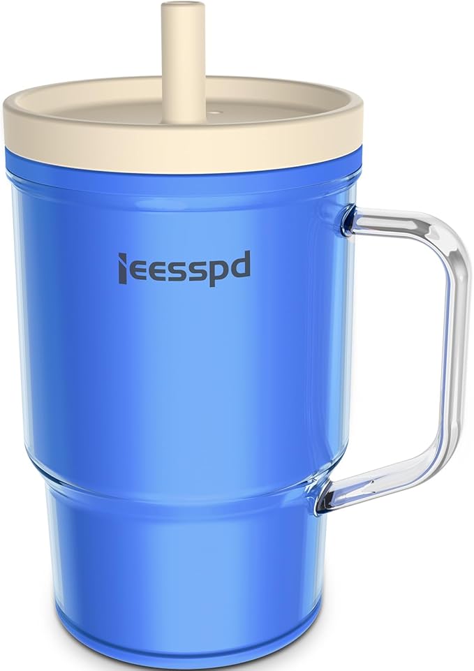 Toddler Cups – 9 oz Adorable Miniature Tumbler with Leak-Resistant Straw and Toddler-Friendly Handle, Encourages Hydration, Easy to Clean, Sippy cups for Toddlers 1-3，BPA Free silicone (Ocean)