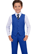 Boys Suit Slim Fit Outfit for Wedding Vest and Pants Set Royal Blue Size 5