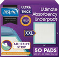 Inspire Extra Large Super Absorbent Disposable Bed Pads for Chronic Incontinence Ultra Thick and Absorbent Bed Pads Disposable Adult | Pee Pads for Adults (36" X 36" Pack of 50 W/ Adhesive)
