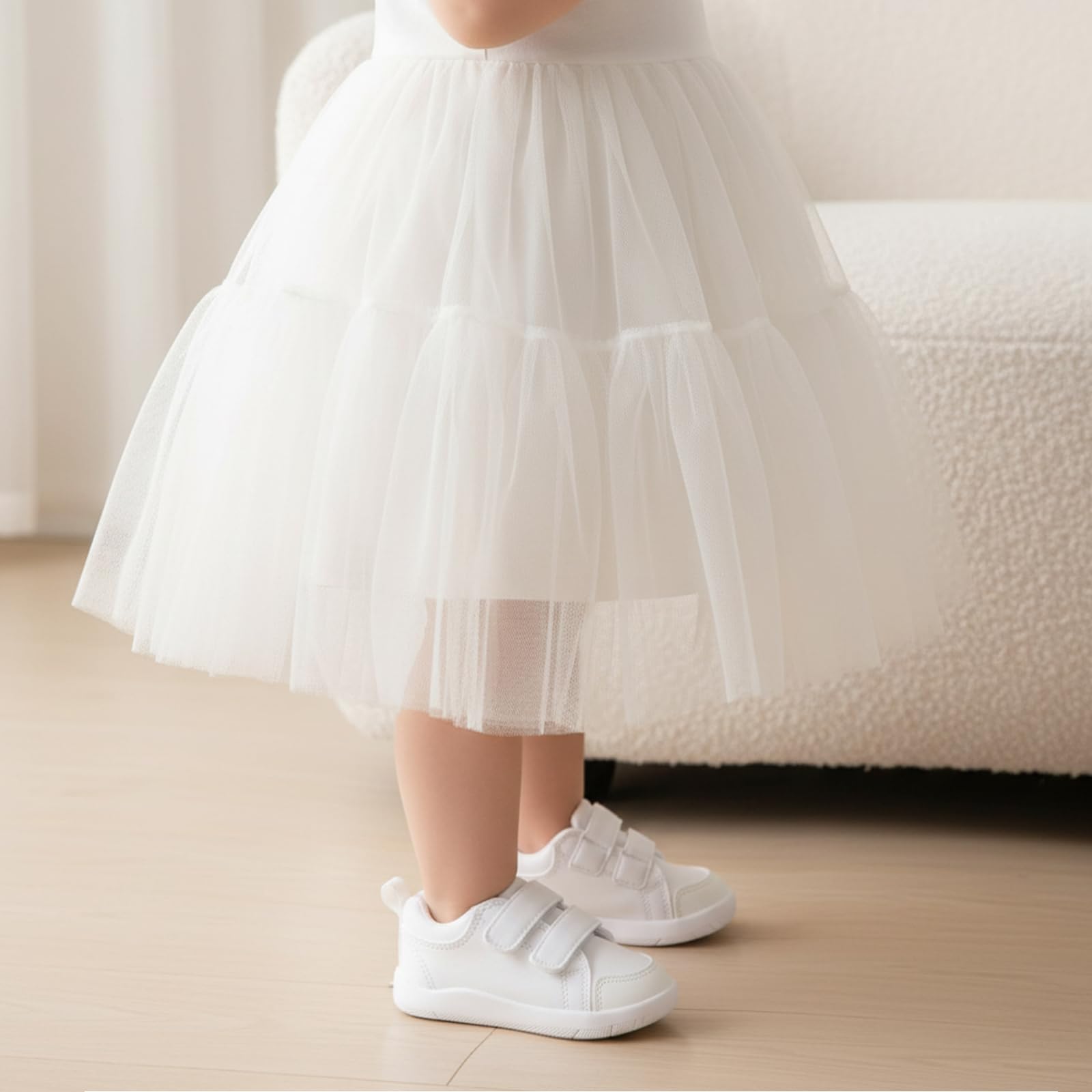MORENDL Toddler Shoes Baby Wide Toe Box Barefoot Shoes Boy Girl Walking Shoes Non-Slip Minimalist Sneakers Comfort Zero Drop Tennis Outdoor Activities White Size 10.5
