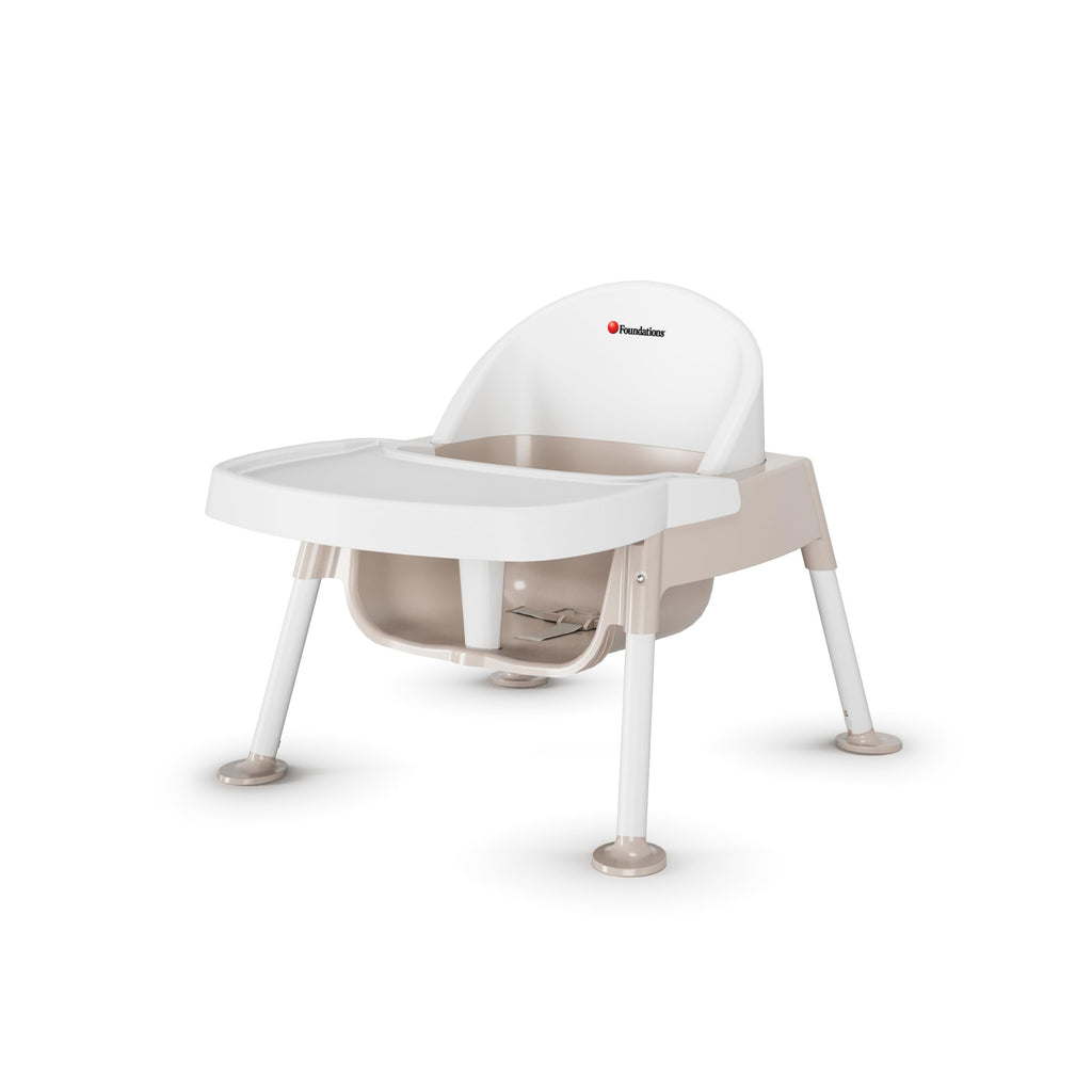 Foundations Secure Sitter 5" Feeding Chair Highchair, White/Tan