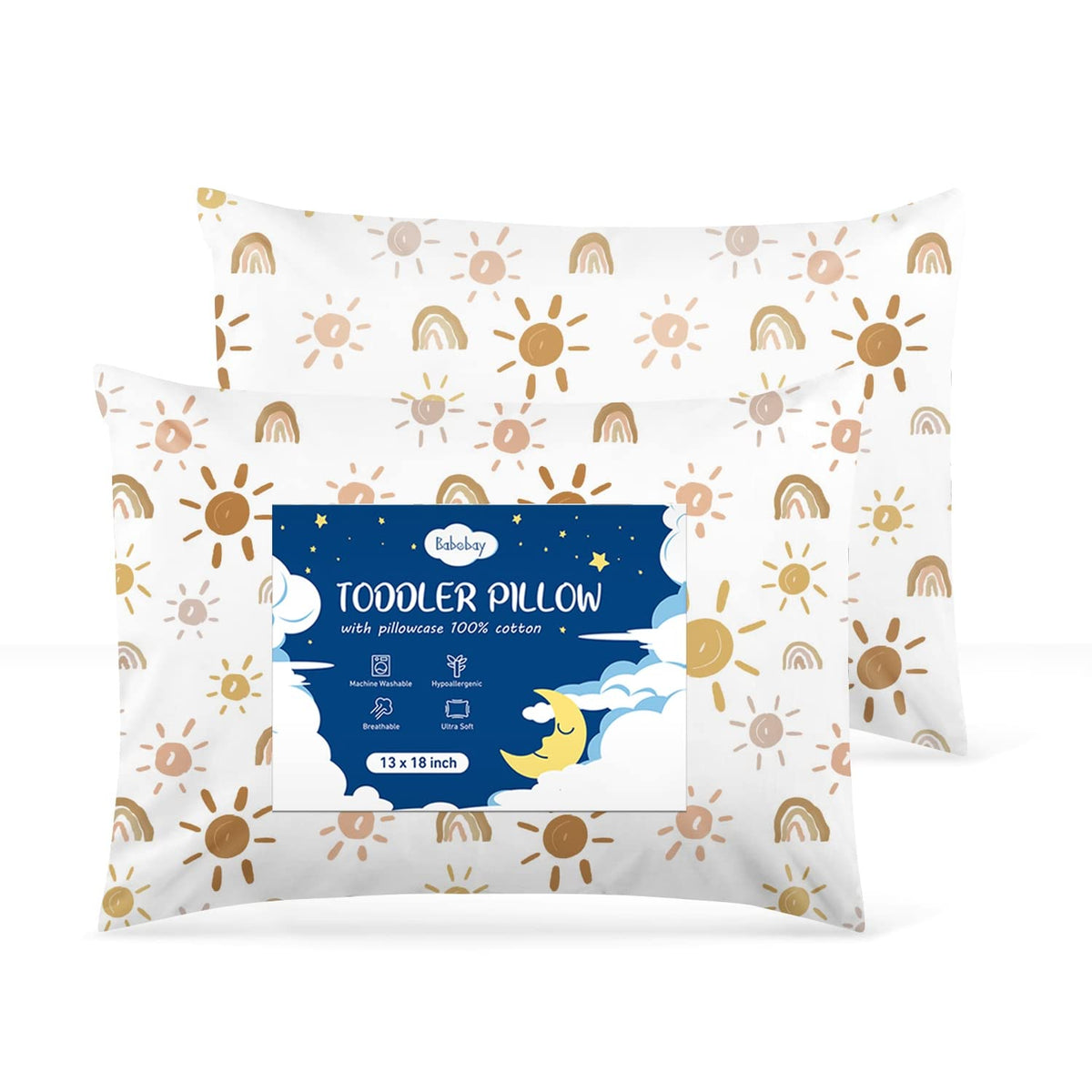 Toddler Pillow,13 x 18 Kid Pillows for Sleeping,Machine Washable Kids Pillow, Perfect for Travel,Toddlers Cot(Not Included Pillowcase)