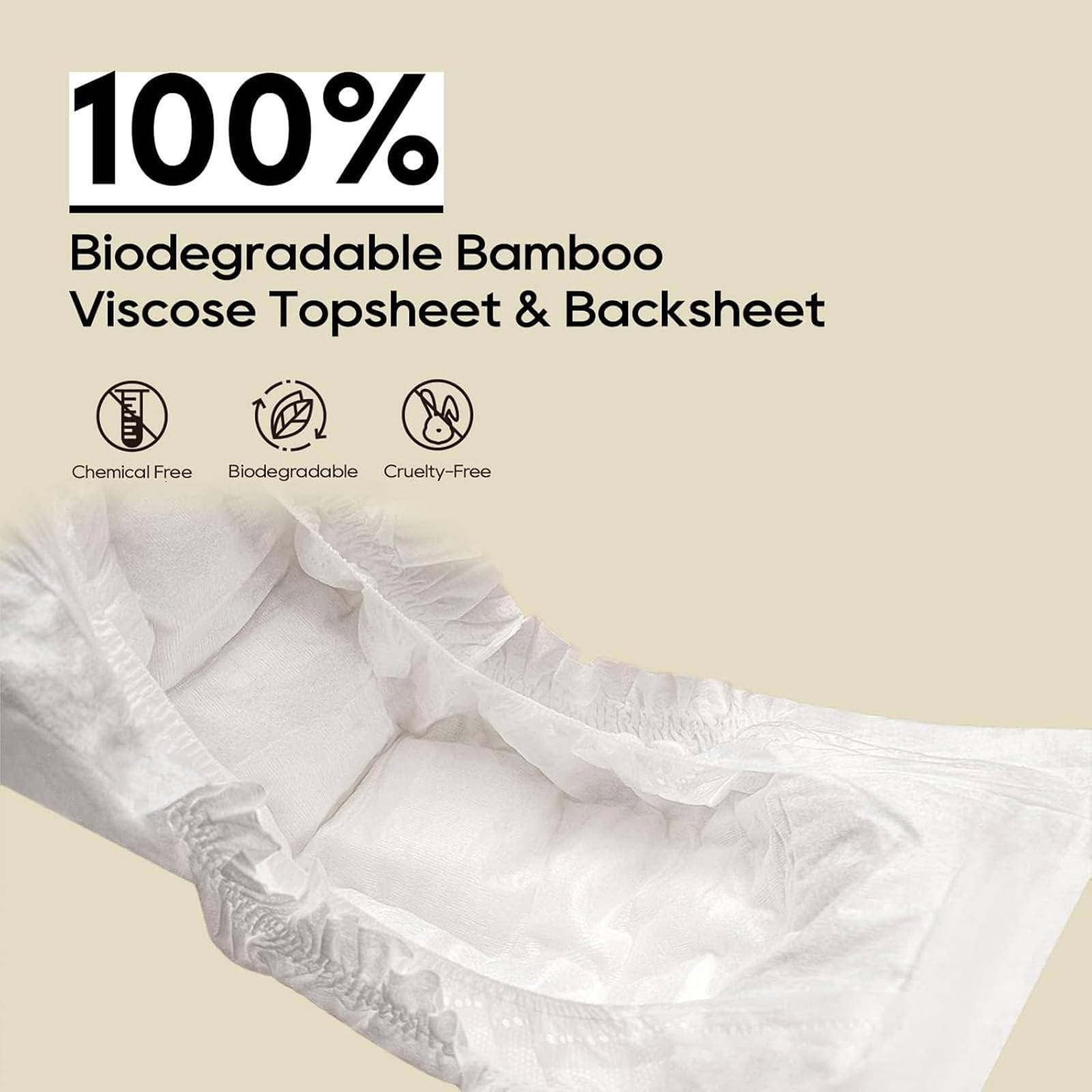 ECO BOOM Preemie Diapers, Viscose from Bamboo Diapers, Natural Soft Disposable Nappies for Infant, Size 0 Suitable for up to 7 lbs (Newborn - 80 Count)