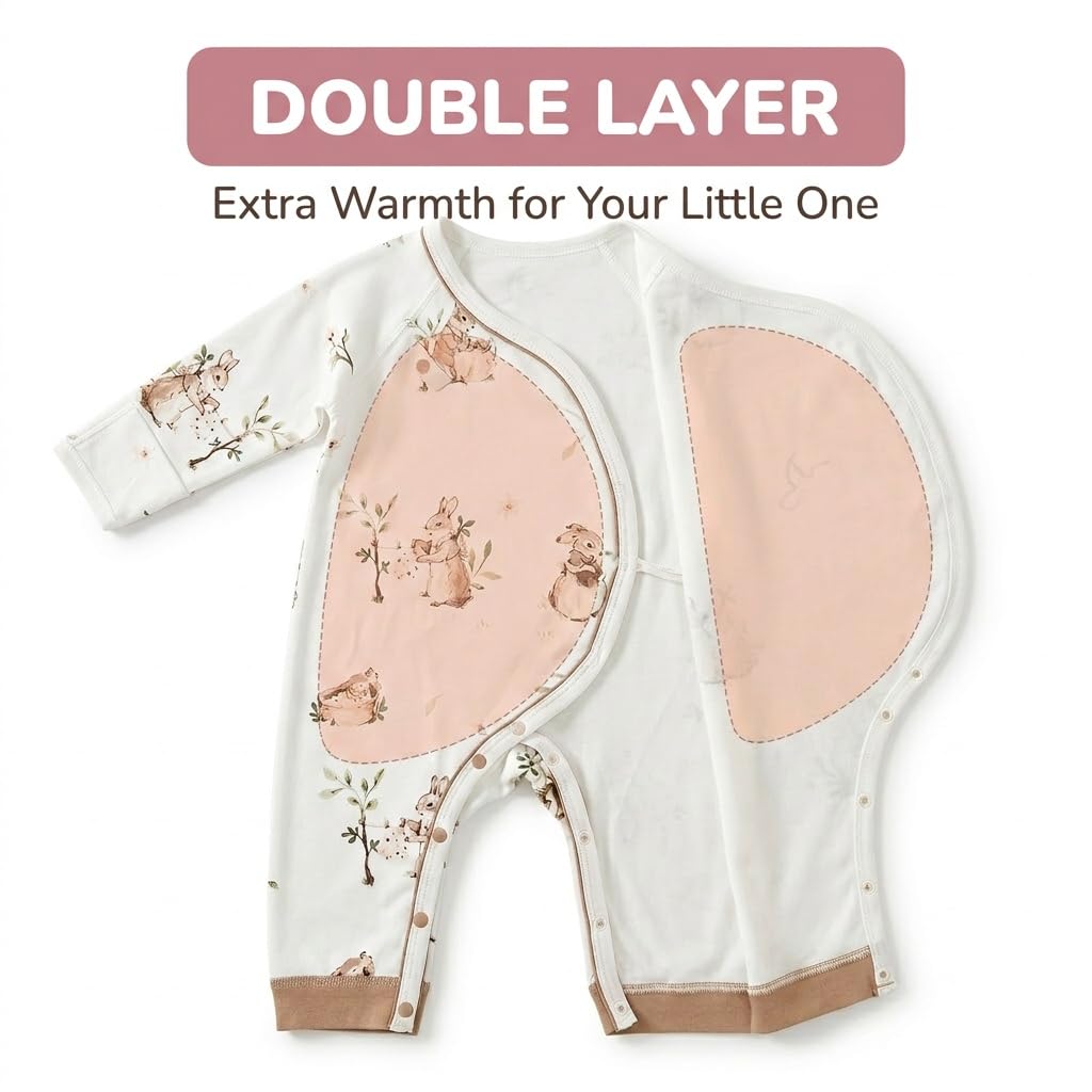 Cherie Kids Organic Cotton 0-6M Unisex Newborn Baby Sleepers Pajamas