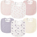 Susurration Muslin Baby Drool Bibs 6Pack Soft Square Adjustable Baby Bandana Bibs for Unisex Girls & Boys (Heart Print)
