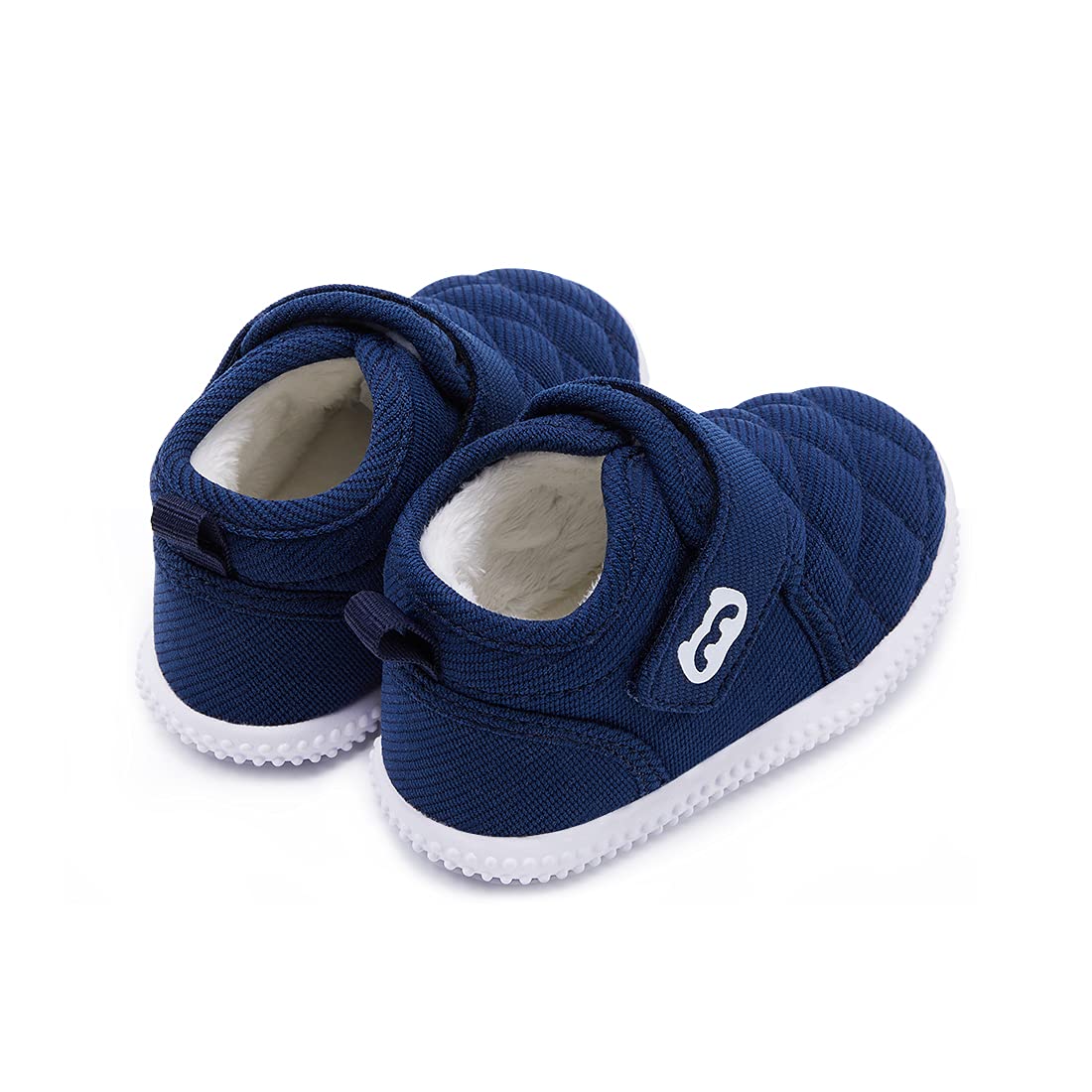 BMCiTYBM Baby Winter Snow Boots Boy Girl Faux Fur Warm Non Slip First Walking Infant Shoes 6 9 12 18 24 Months Navy Size 12-18 Months Toddler