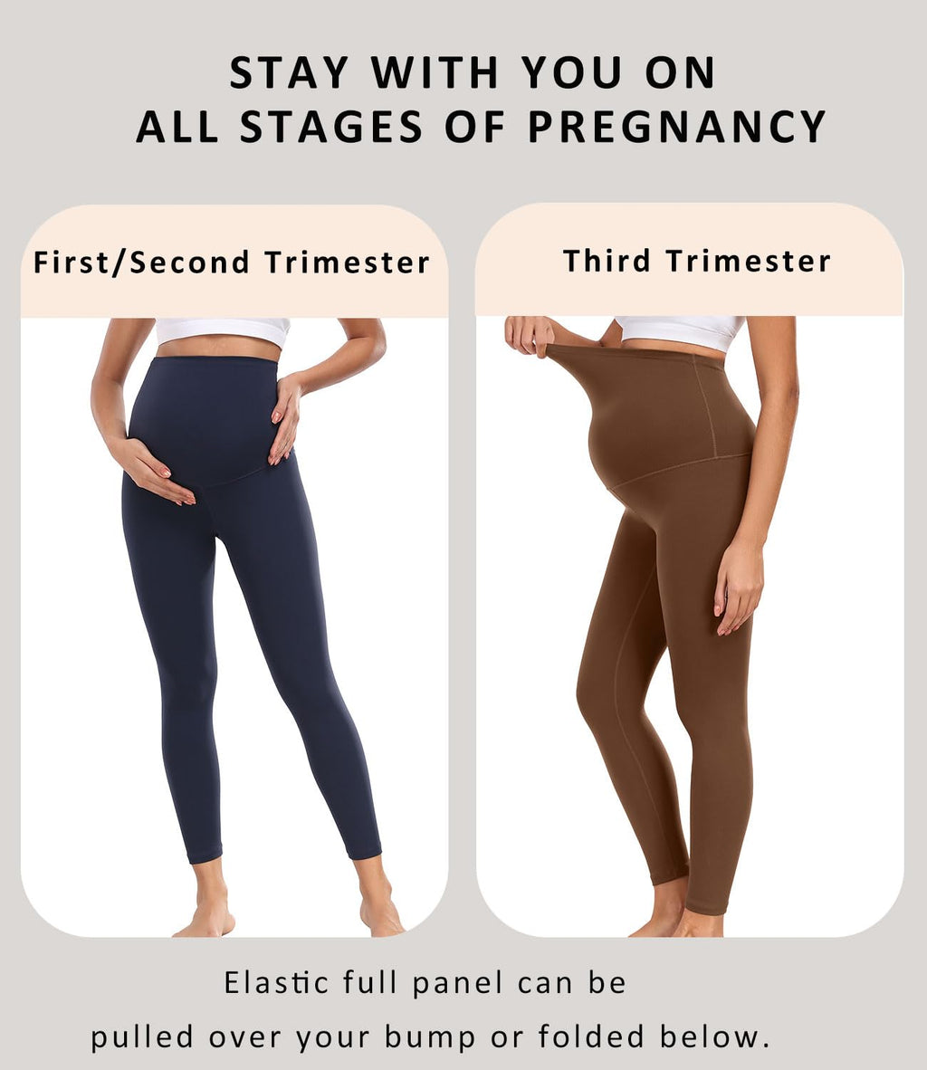 wirarpa Women's Maternity Leggings Over The Belly Buttery Yoga Pants 25" XS
