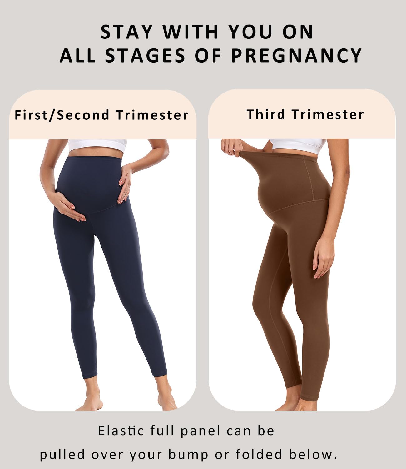 wirarpa Women's Maternity Leggings Over The Belly Buttery Yoga Pants 25" XS