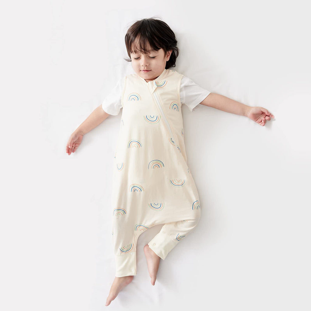 Duomiaomiao 0.5 TOG Toddler Sleep Bag 12-24 Months 100% Cotton Lightweight Baby Sleep Sack with Feet, Breathable Comfy Toddler Wearable Blanket