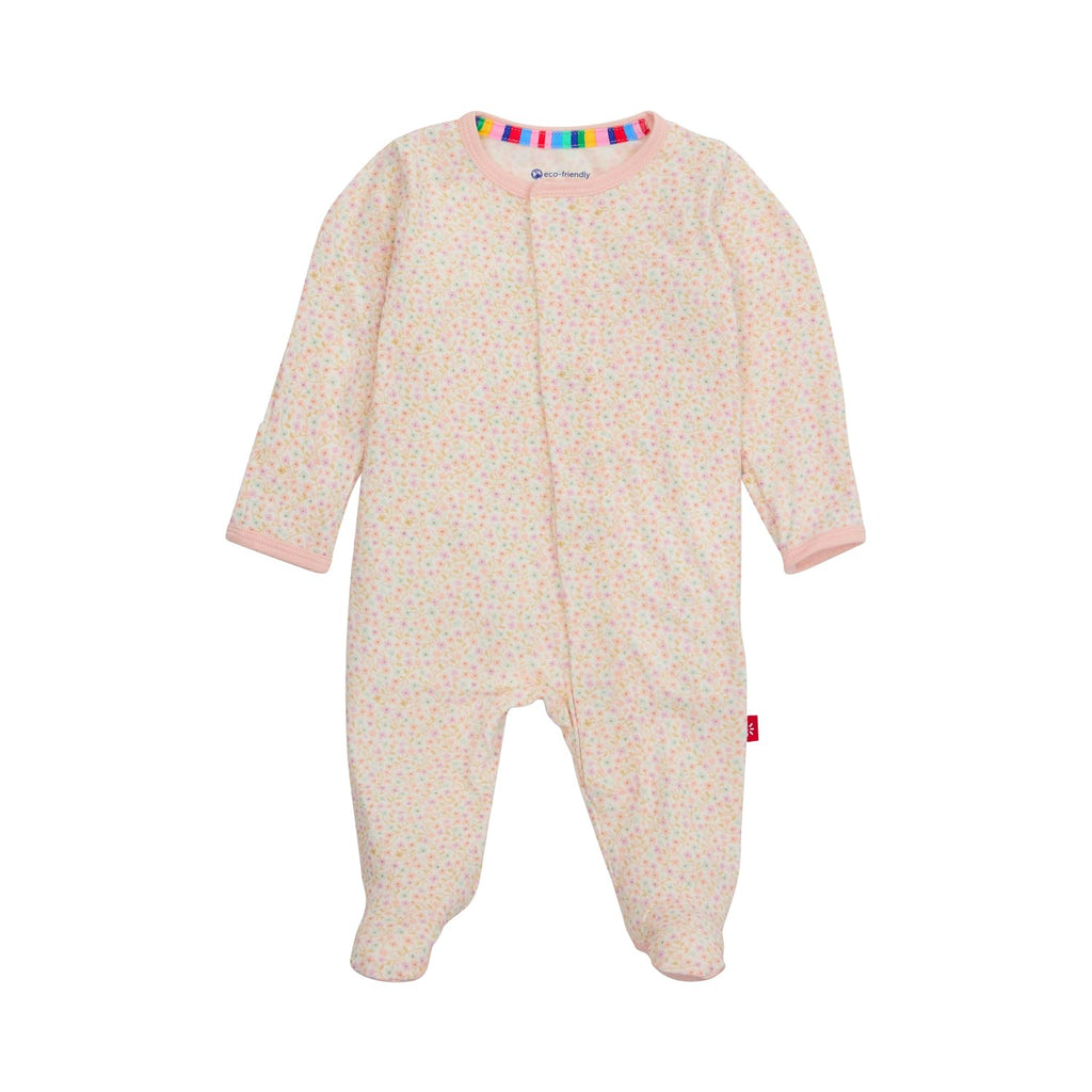 Magnetic Me Girls Modal Magnetic Baby Footie Pajamas | Silky Soft Modal Fabric | Bedford Floral | 6-9 Months