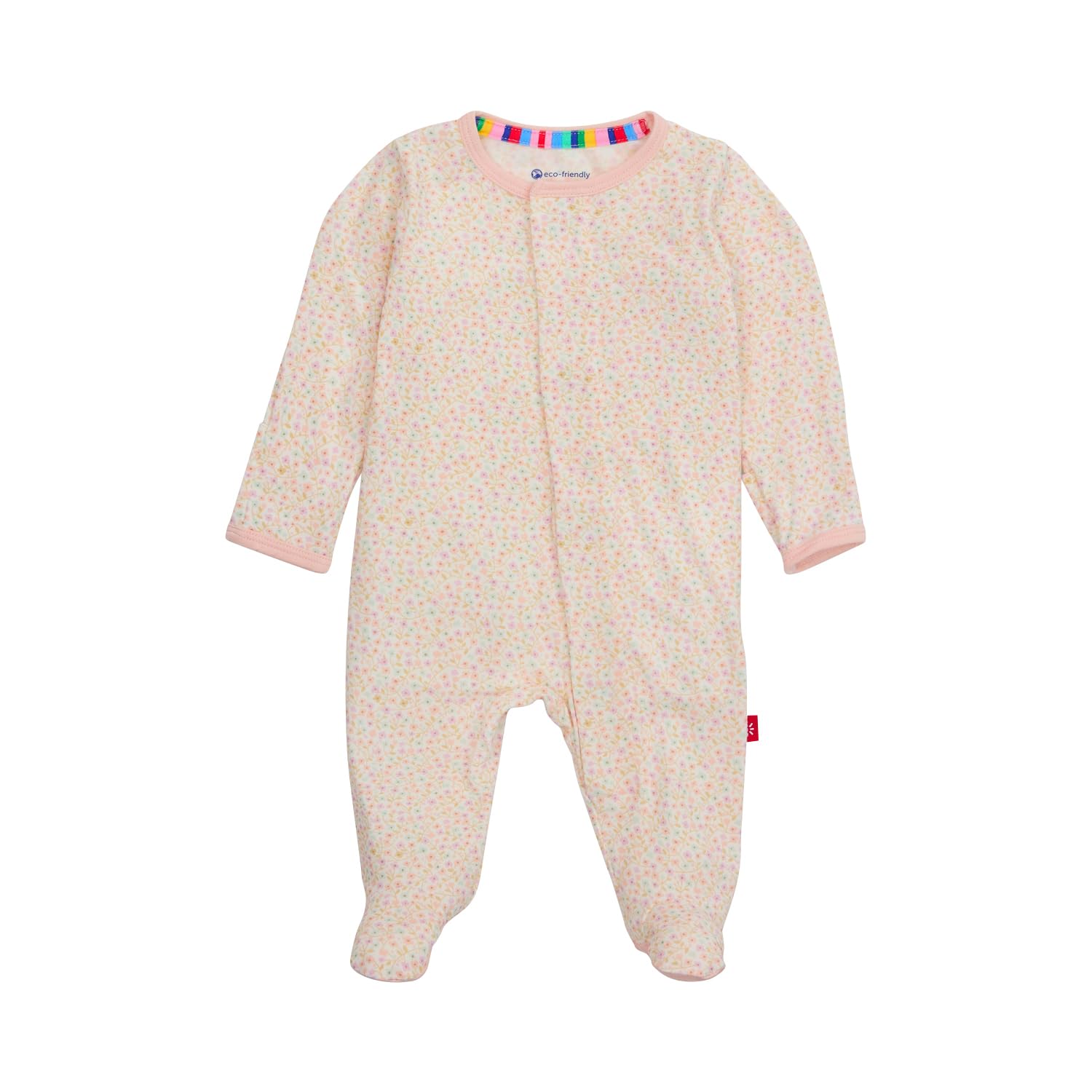 Magnetic Me Girls Modal Magnetic Baby Footie Pajamas | Silky Soft Modal Fabric | Bedford Floral | 9-12 Months
