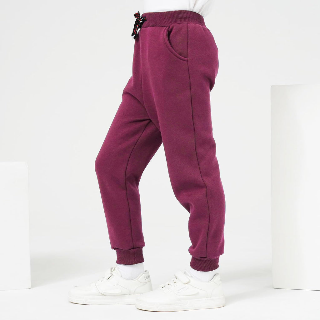 Funnymore Kids Boys Pants Sweatpants,3 Pack Pull On Fleece Athletic Jogger Outfits Clothes Dark Grey/Navy/Burgundy Size 12-13 Years