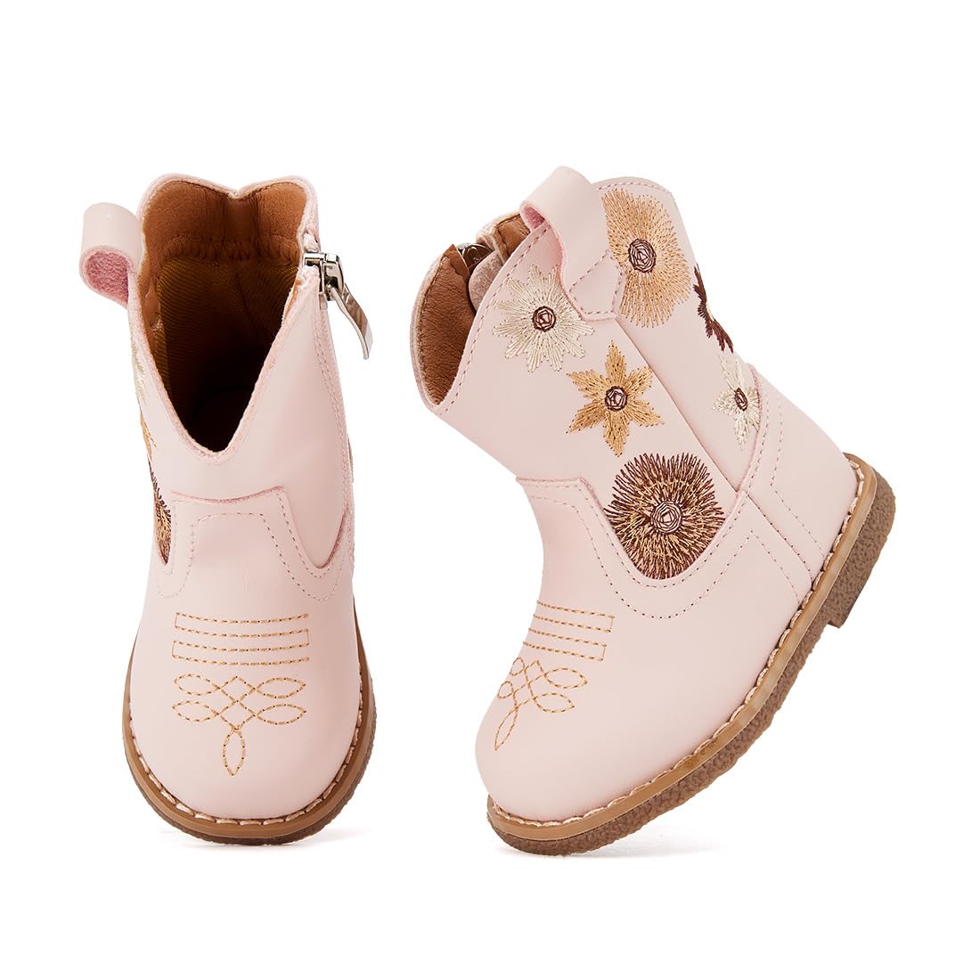 BMCiTYBM Toddler Cowboy Cowgirl Boots Western Shoes Pink 7 Toddler