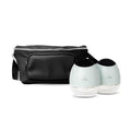 Zomee Fit Wearable Breast Pump, Hands Free, Portable,Discrete Electric Double Breast Pump Holds 5 oz -Wireless 2+ Hours of Battery Leak Proof Anti Backflow - Fanny Pack with Diaper Chaning Pad (Black)
