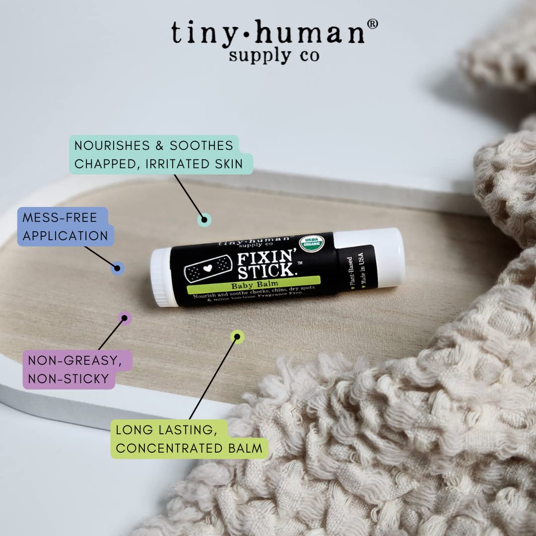 Fixin' Stick USDA Organic Baby Balm Stick 0.5oz, 1-pack, Made in USA