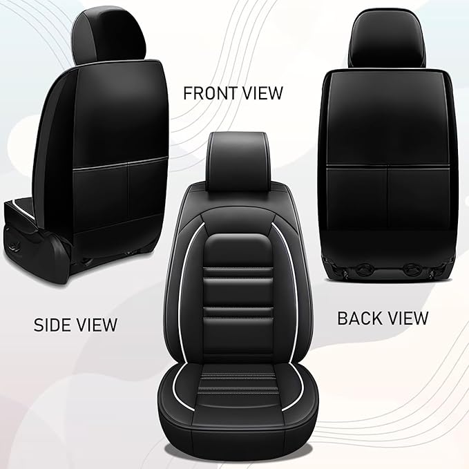 Seat Cover for Ford f250 2011-2025 | Car Seat Covers Front Seats, Waterproof Seat Protectors, Automotive Front Seat Covers (Front Seat, Black&White Line)