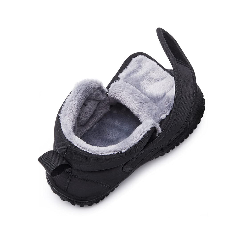 BMCiTYBM Baby Snow Boots Boys Girls Winter Infant Shoes Anti-Slip 6 9 12 18 24 Months Faux Fur Black Size 8 Toddler