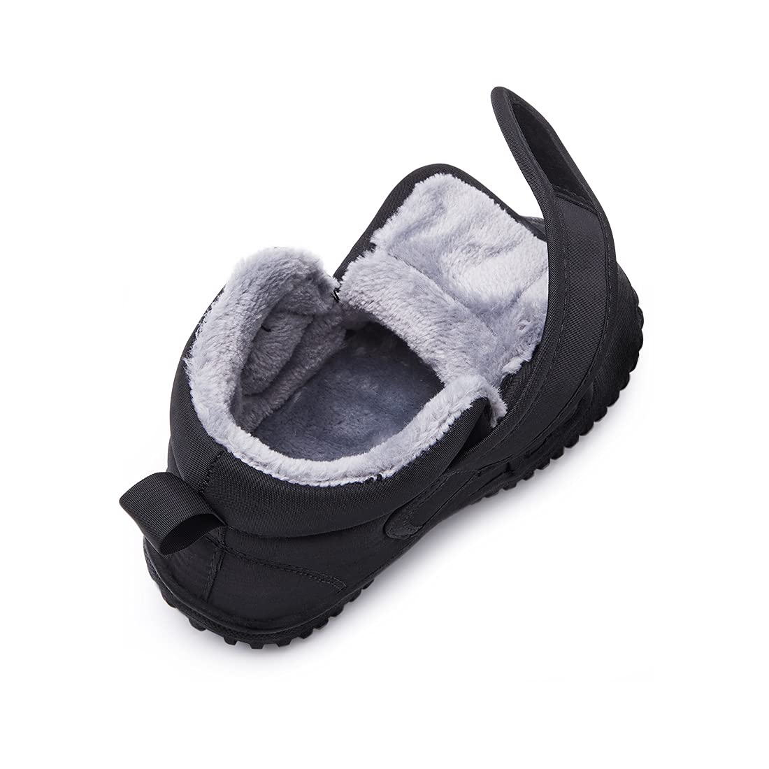 BMCiTYBM Baby Snow Boots Boys Girls Winter Infant Shoes Anti-Slip 6 9 12 18 24 Months Faux Fur Black Size 8 Toddler