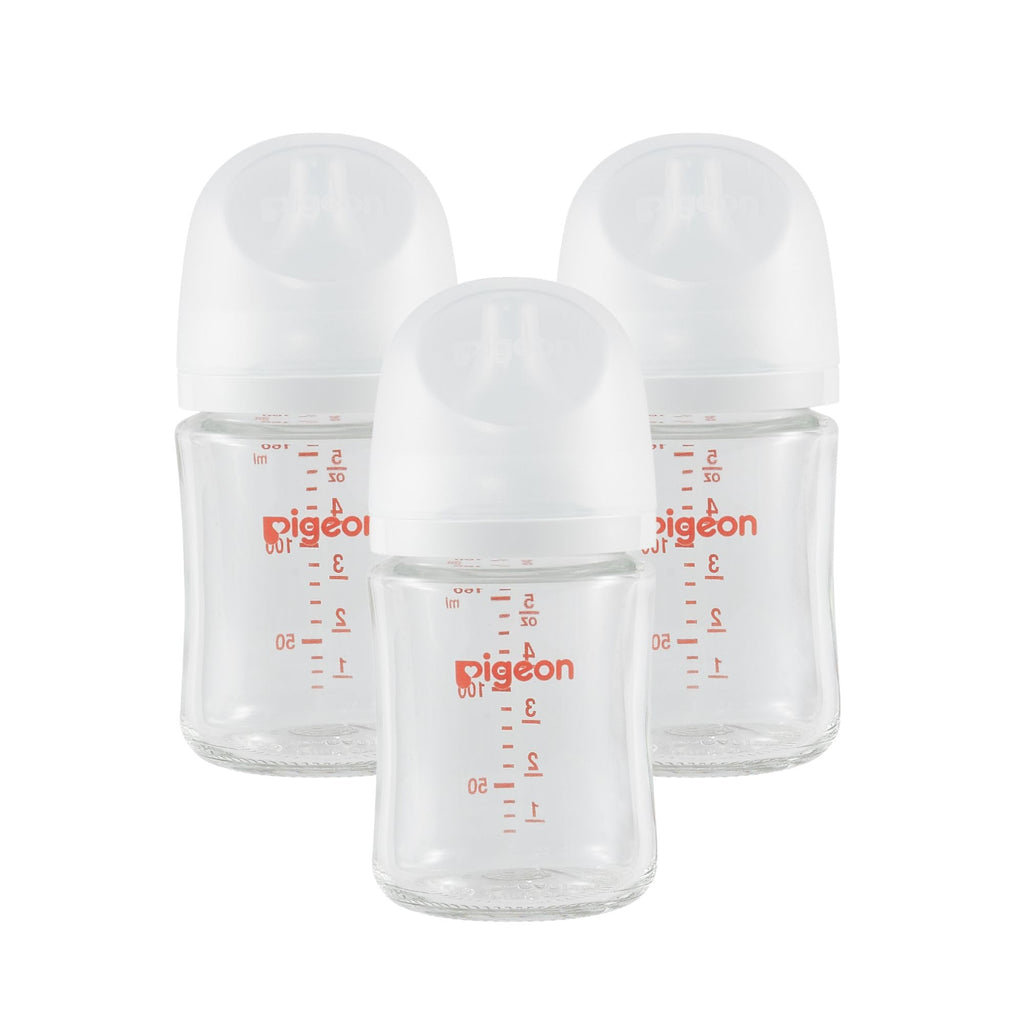 Pigeon Glass Baby Bottles Wide Neck, 5.4 Oz, Pack of 3