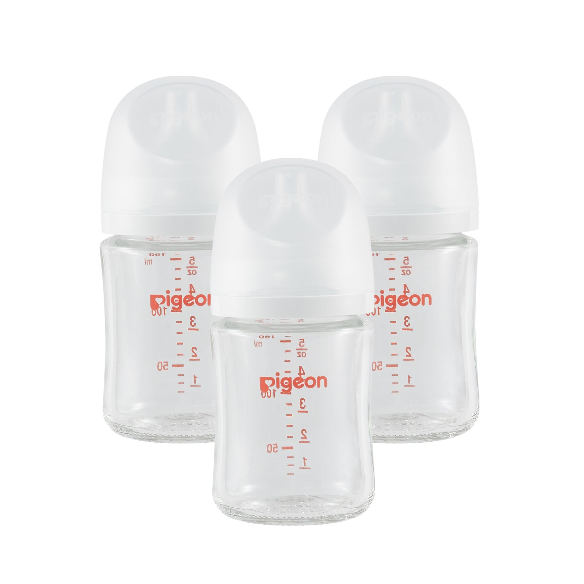 Pigeon Glass Baby Bottles Wide Neck, 5.4 Oz, Pack of 3