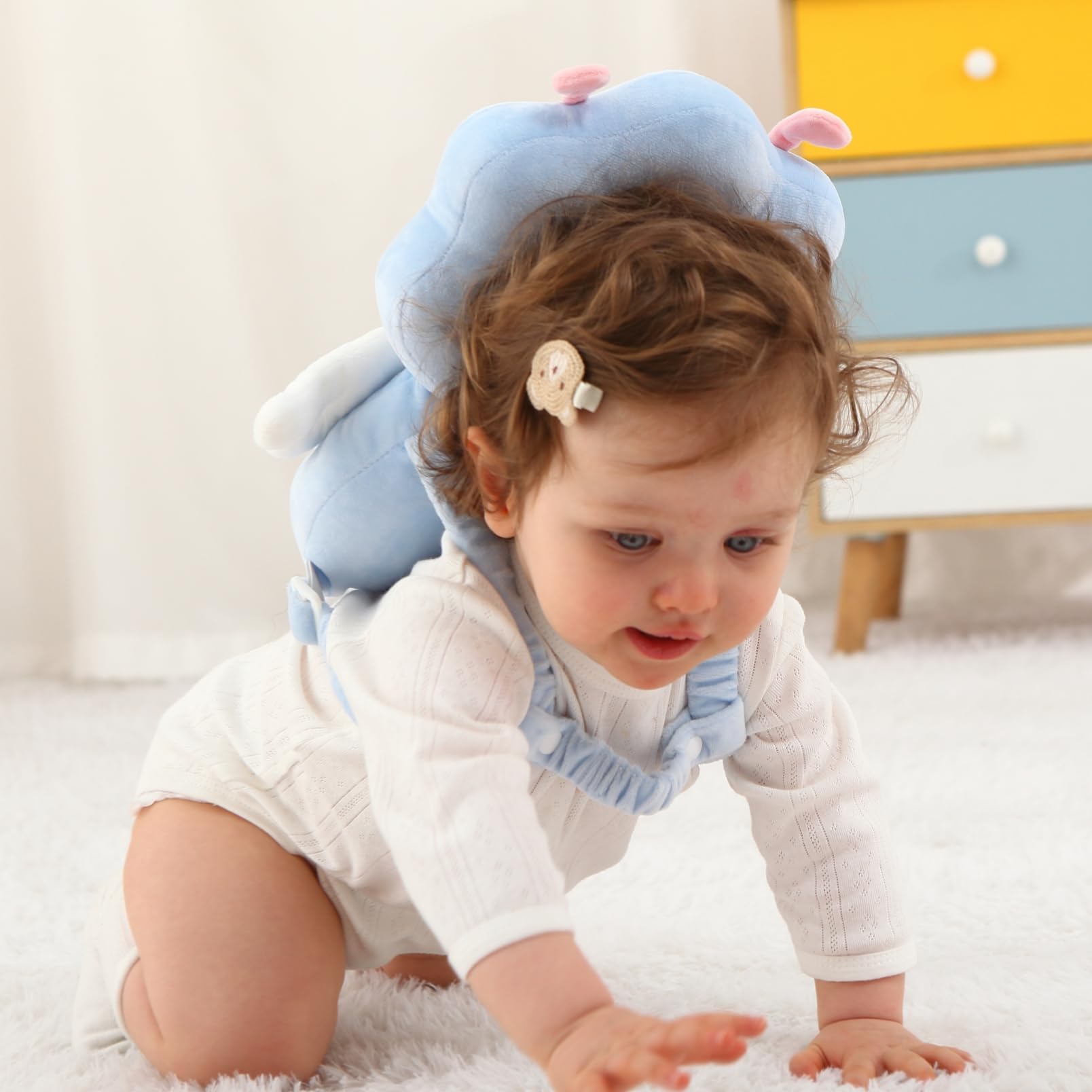 HGTC Baby Head Protector Backpack -Soft & Lightweight Pads - Prevents Bebes Backward Fall Elf Plush Stuffed