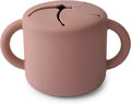 mushie Silicone Snack Cup | Spill Proof Food Container for Toddler and Baby (Cloudy Mauve)