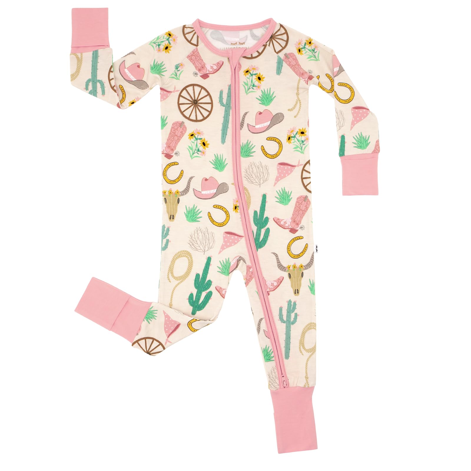 Little Sleepies Baby Pajamas, Pink Ready to Rodeo, Newborn