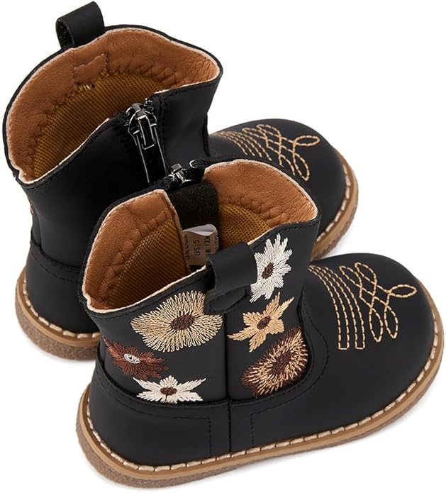 BMCiTYBM Baby Cowboy Cowgirl Boots Infant Western Shoes Boys Girls Round Toe Boots All Seasons 6-24 Months