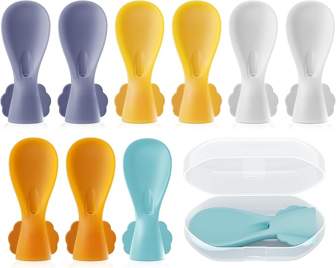 Universal Baby Food Pouch Spoon Attachment - 10 Pack, Silicone Baby Spoons for Pouches, Travel-Friendly Baby Food Squeeze Pouch Spoon