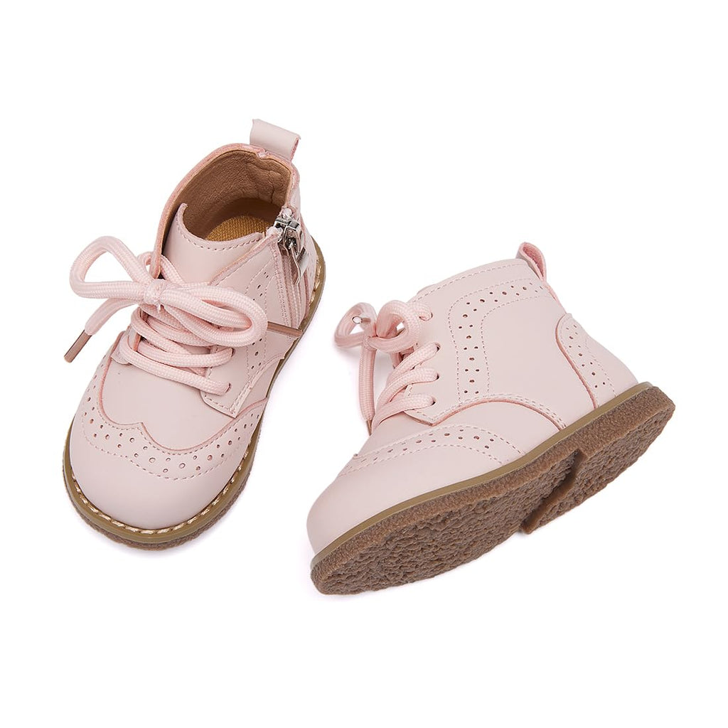 BMCiTYBM Baby Boys Girls Boots Infant Oxford Shoes First Walking Booties for All Seasons for 6 9 12 15 18 24 Months Pink Size 6-12 Months Infant