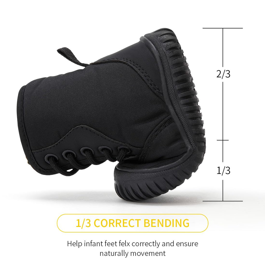 BMCiTYBM Baby Snow Winter Boots Boys Girls Shoes Warm Zipper Non Slip First Walking Infant 6 9 12 18 24 Months Black Size 12-18 Months Toddler