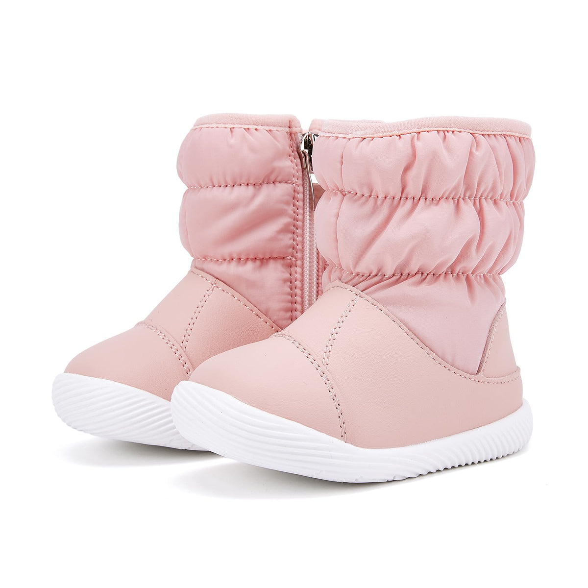 BMCiTYBM Baby Snow Boots Waterproof Infant Boy Girl Winter Booties Nonslip Lightweight Outdoor Warm Shoes for Cold Weather 6 9 12 18 24 Months Black Size 6-12 Months Toddler