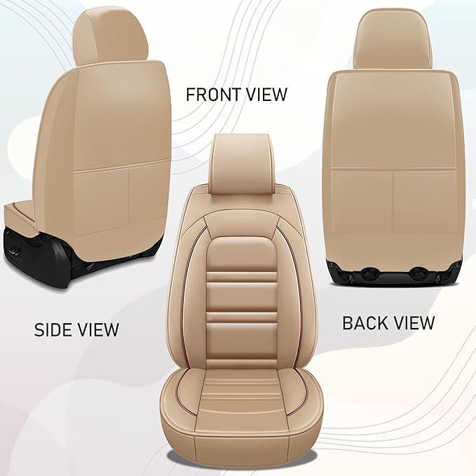 Seat Cover for JP Liberty 2002-2012 | Car Seat Covers Front Seats, Waterproof Seat Protectors, Automotive Front Seat Covers (Front Seat, Beige)
