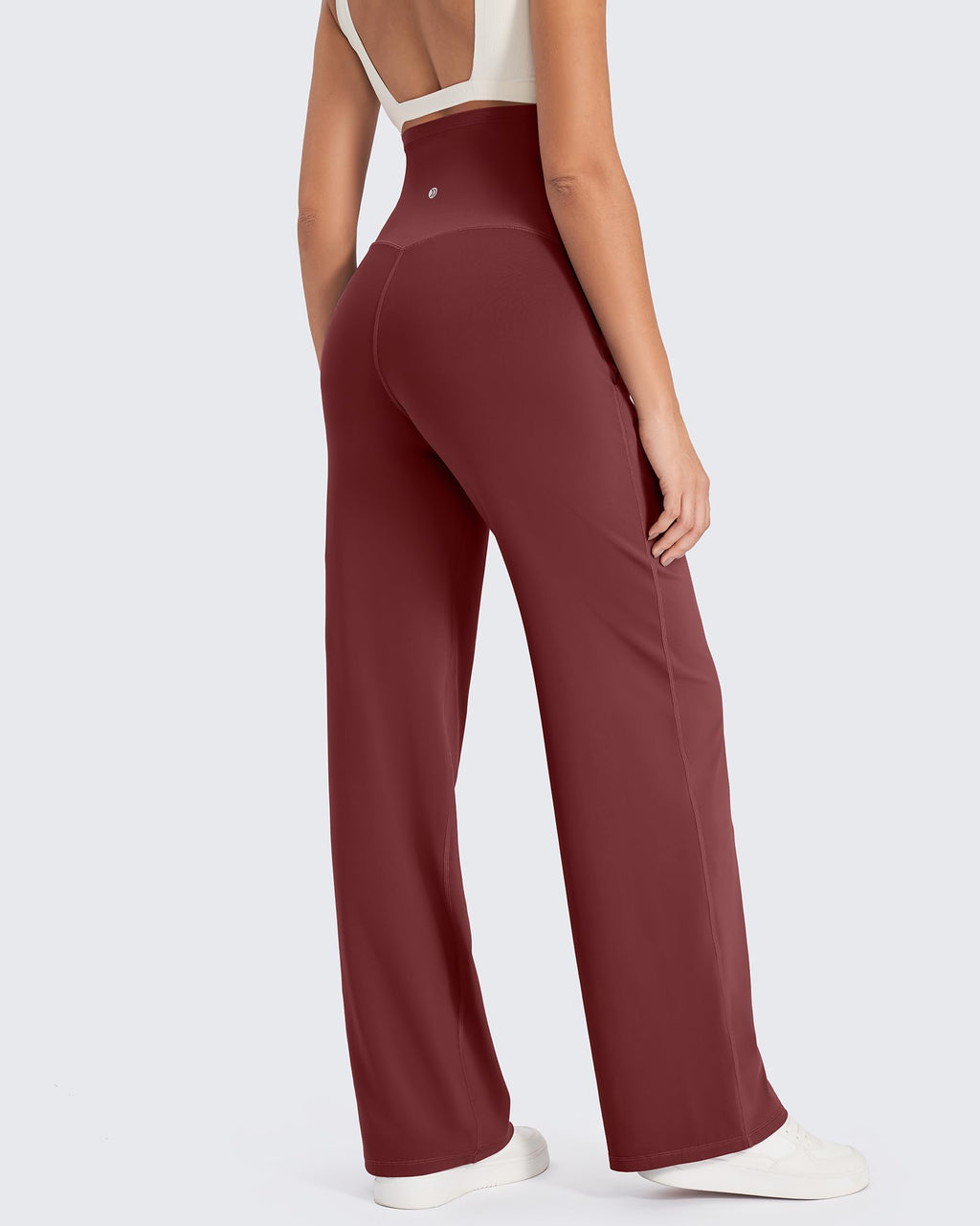 G4Free Maternity Dress Pants Over the Belly,Dark Burgundy,L,Extra Tall
