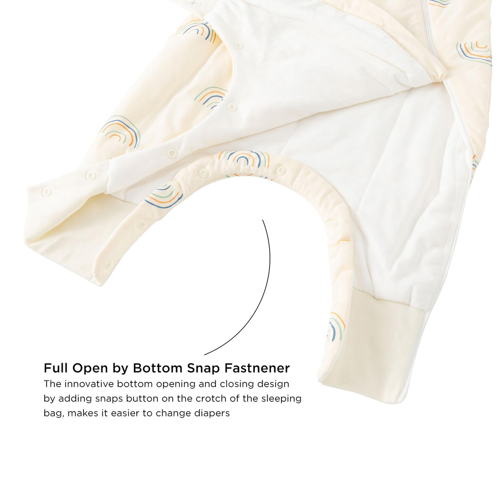 Duomiaomiao 2.5 TOG Toddler Sleep Bag 36-48 Months 100% Cotton Winter Side Open Zipper Baby Sleep Sack with Feet, Warm Toddler Wearable Blanket