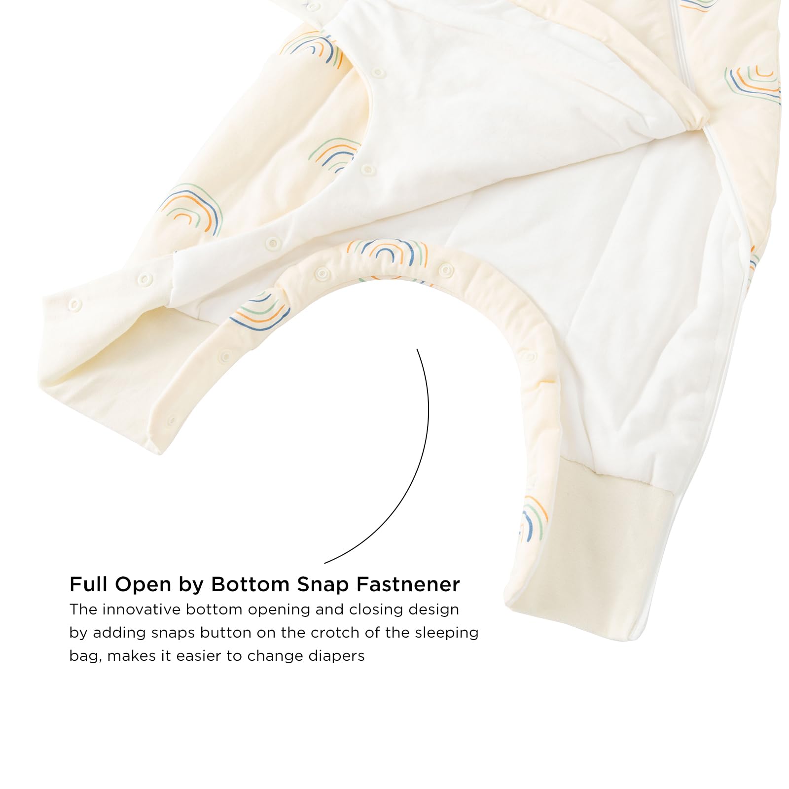 Duomiaomiao 1.5 TOG Toddler Sleep Bag 6-12 Months 100% Cotton Four Season Side Open Zipper Baby Sleep Sack with Feet, Breathable Toddler Wearable Blanket