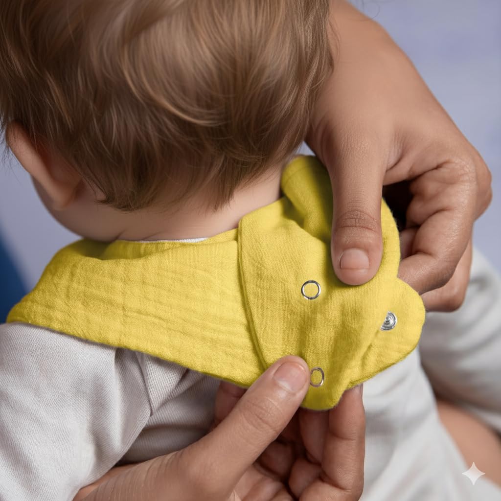 LILY O LAUREL Muslin baby bandana bibs for drooling and teething, 100% cotton, Baby bib for boys and girls, Muslin Bibs – Pack of 8