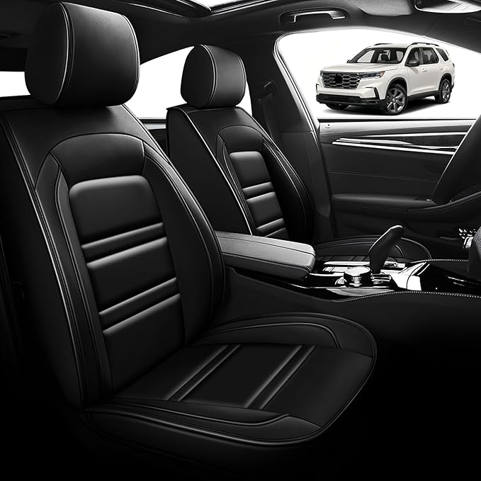Seat Cover for Honda Pilot 2003-2025 | Car Seat Covers Front Seats, Waterproof Seat Protectors, Automotive Front Seat Covers (Front Seat, Black)