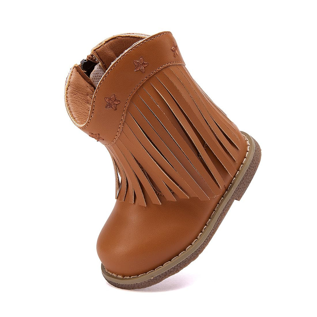 BMCiTYBM Baby Cowboy Boots Infant Cowgirl Western Shoes Camel 18-24 Months
