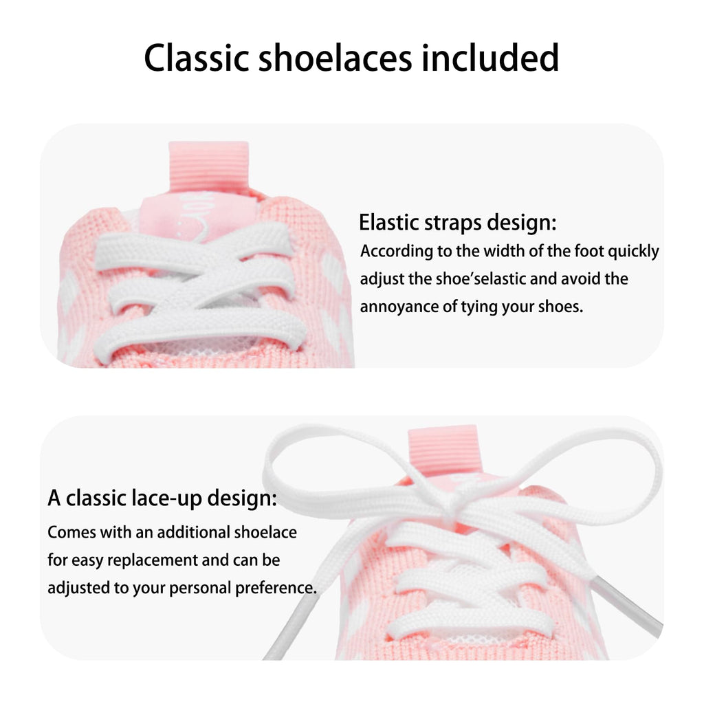 MORENDL Toddler Shoes Baby Walking Sock Shoes Infant Sneakers Boy Girl Barefoot Tennis Shoe Non-Slip Brethable Pink Check 12-15 Months
