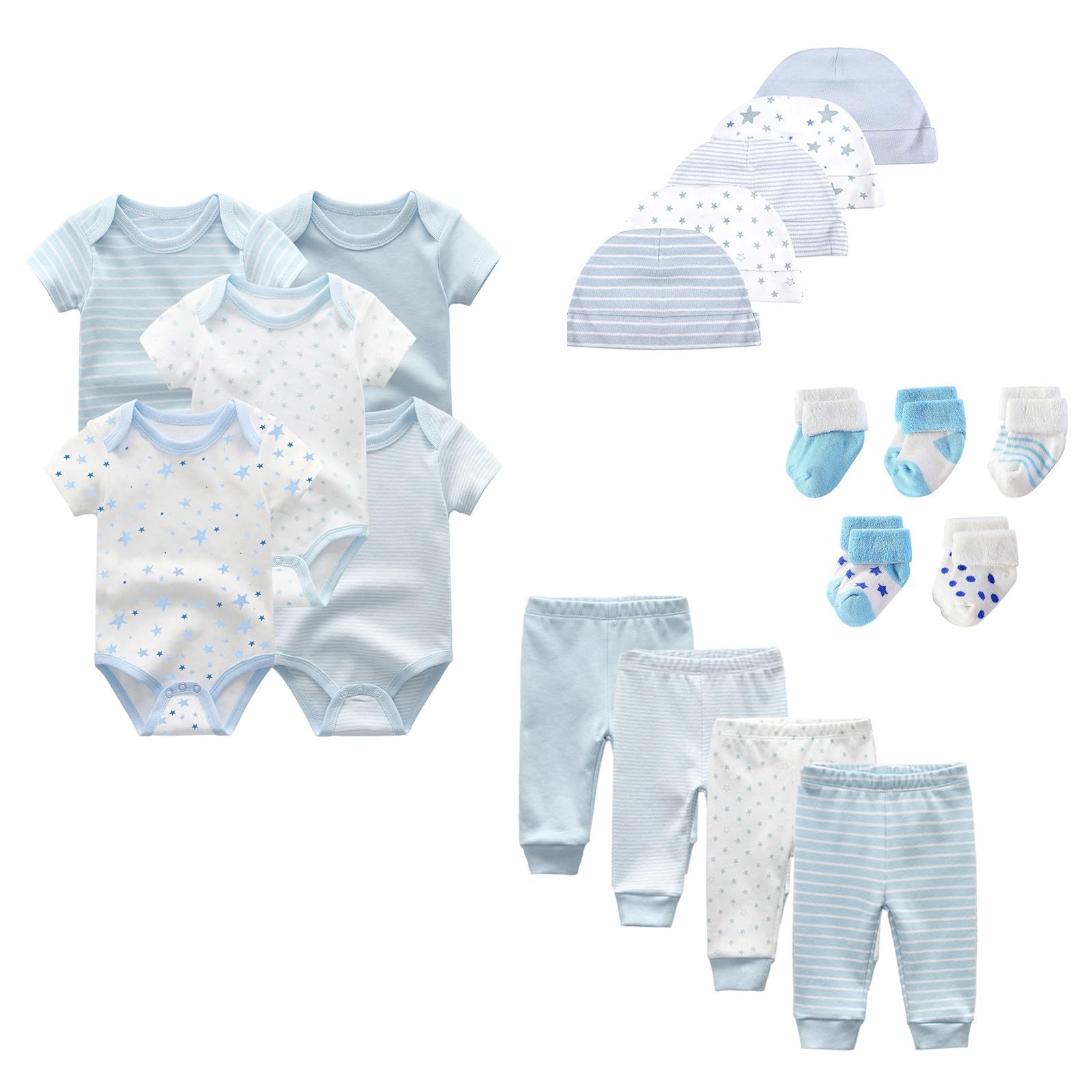 JELYLOVE Unisex 19 Pack Baby Boy Girl Layette Sets Infant Boy Girl Clothes