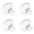 4pc 17mm Oval Flanges Shields Built-in Soft Edges Compatible with Medela/Lansionh Pumps, Replacement Parts for Pump in Style, Symphony, Swing Maxi, Harmony and Personalfit Flex Connector