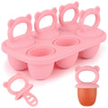 Sakolla Baby Popsicle Molds Mini 6-Cavity Silicone Ice Pop Mold with Sticks Breastmilk Popsicle Molds for Teething Relief Toddler Popsicle Mold for Ice Cream Frozen Yogurt and Fruit Juice (Red)