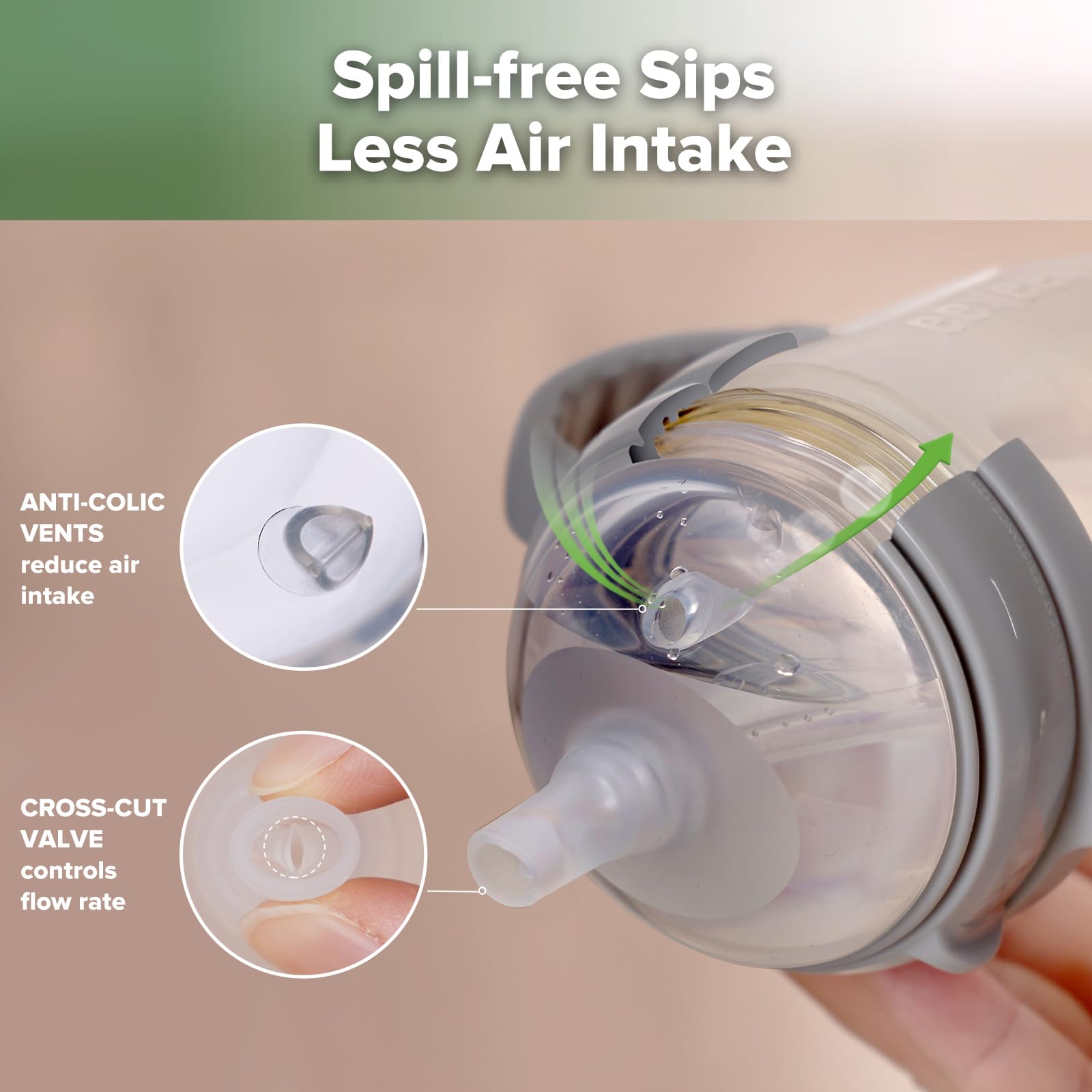 haakaa Weighted Straw Sippy Cup for 6+ Month Old, Silicone Baby Straw Cup Toddler Water Bottle with Straw Brush, 8oz/250ml, Grey